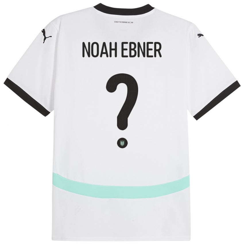 Børn Østrig Noah Ebner #0 Hvid Udebane Spillertrøjer 24-26 Trøje T-Shirt