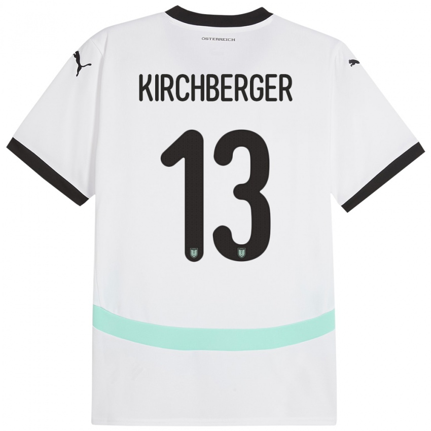 Børn Østrig Virginia Kirchberger #13 Hvid Udebane Spillertrøjer 24-26 Trøje T-Shirt