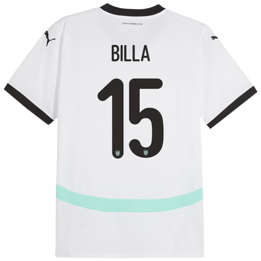 Børn Østrig Nicole Billa #15 Hvid Udebane Spillertrøjer 24-26 Trøje T-Shirt