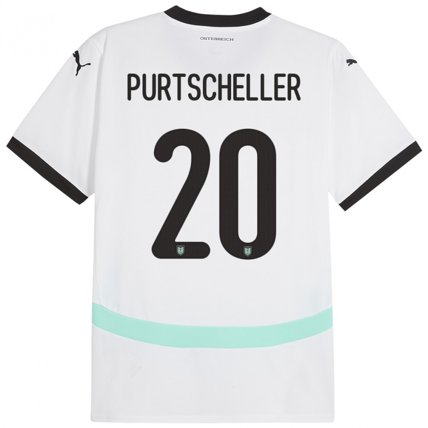 Børn Østrig Lilli Purtscheller #20 Hvid Udebane Spillertrøjer 24-26 Trøje T-Shirt