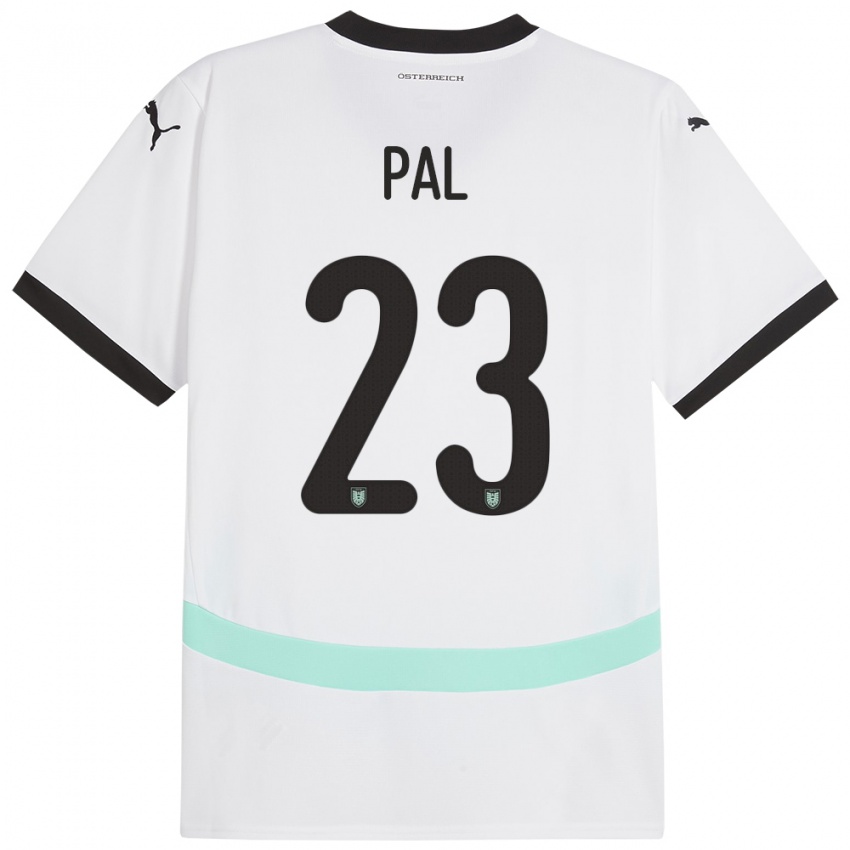 Børn Østrig Jasmin Pal #23 Hvid Udebane Spillertrøjer 24-26 Trøje T-Shirt