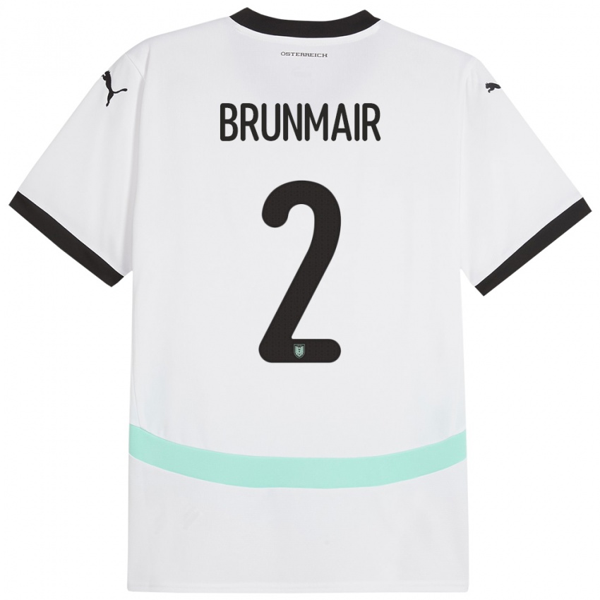 Børn Østrig Livia Brunmair #2 Hvid Udebane Spillertrøjer 24-26 Trøje T-Shirt