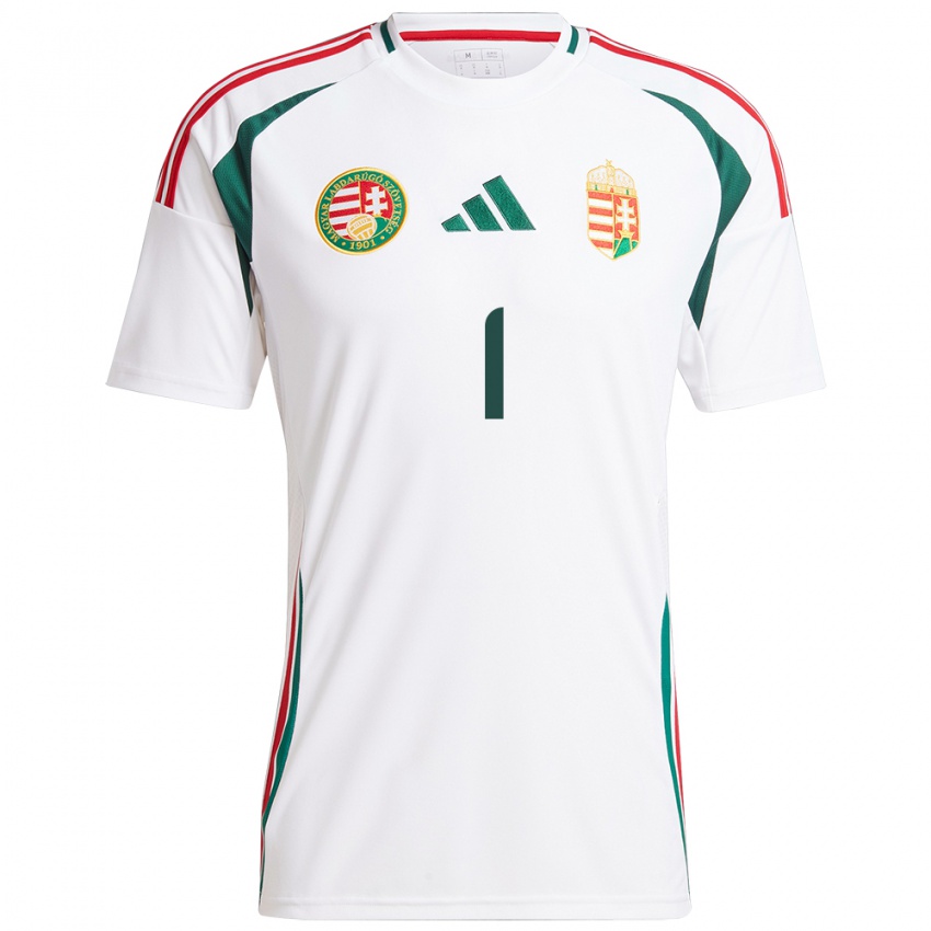 Børn Ungarn Ármin Pécsi #1 Hvid Udebane Spillertrøjer 24-26 Trøje T-Shirt