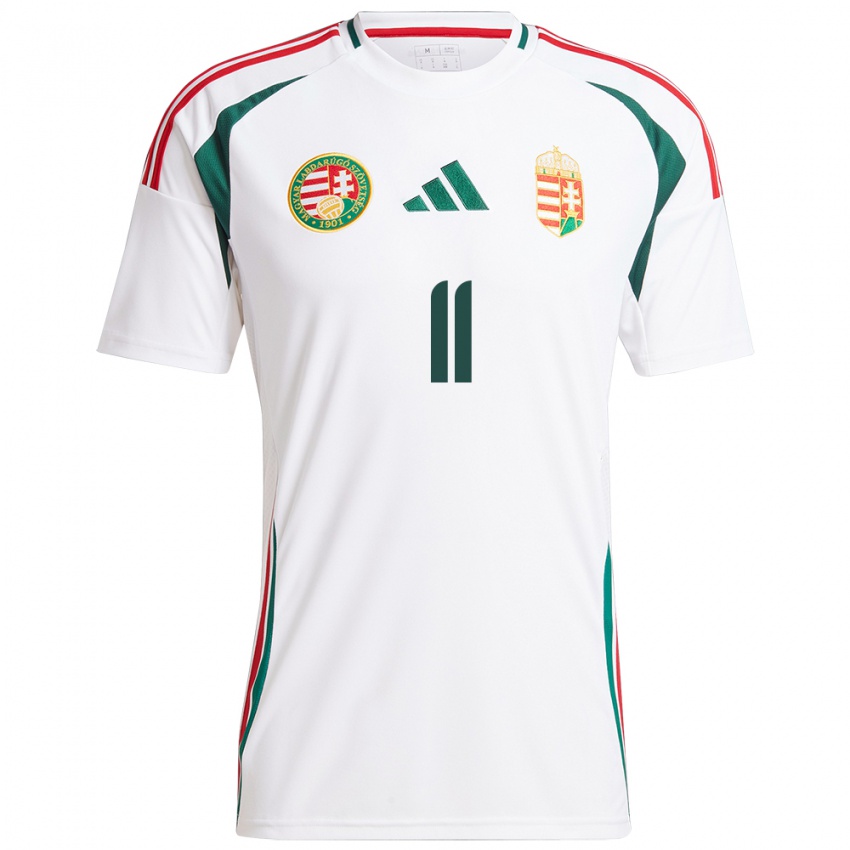Børn Ungarn Zalán Kerezsi #11 Hvid Udebane Spillertrøjer 24-26 Trøje T-Shirt