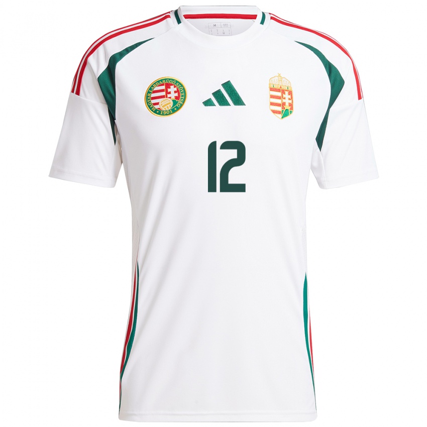 Børn Ungarn Dénes Dibusz #12 Hvid Udebane Spillertrøjer 24-26 Trøje T-Shirt
