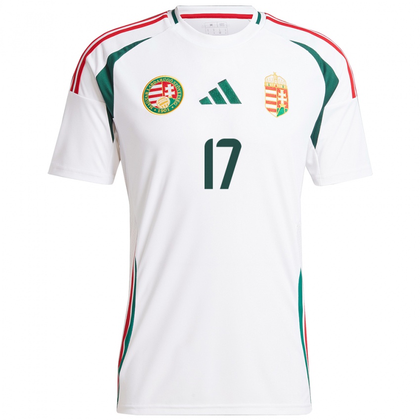 Børn Ungarn Mátyás Kovács #17 Hvid Udebane Spillertrøjer 24-26 Trøje T-Shirt
