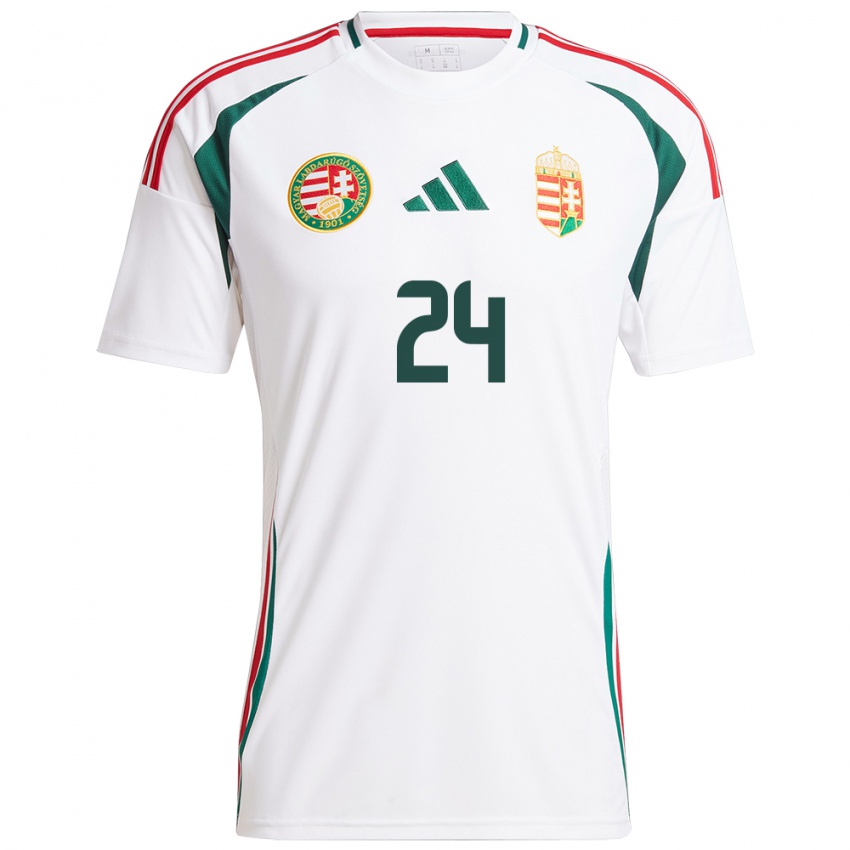 Børn Ungarn Zalán Vancsa #24 Hvid Udebane Spillertrøjer 24-26 Trøje T-Shirt