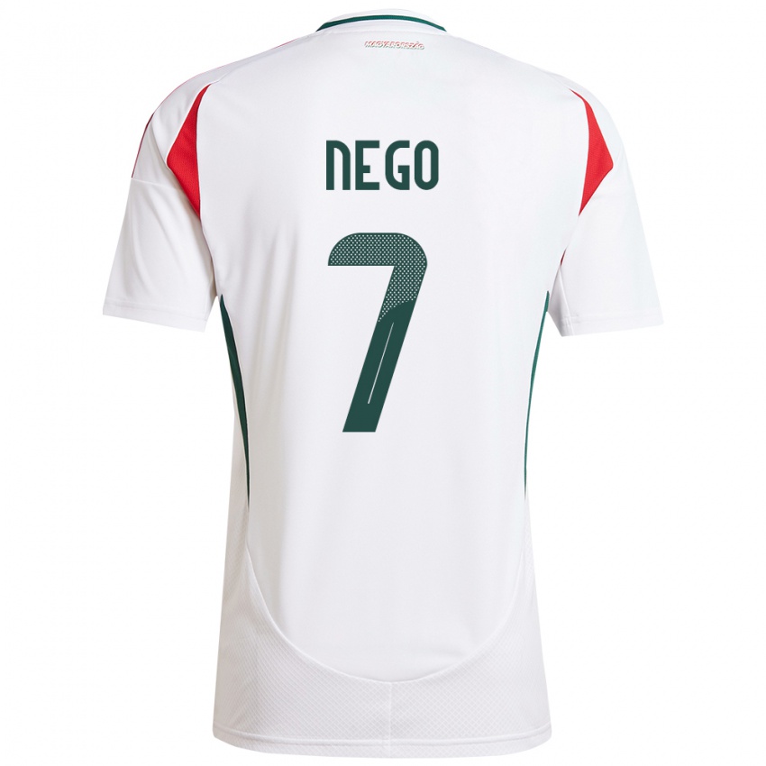 Børn Ungarn Loïc Nego #7 Hvid Udebane Spillertrøjer 24-26 Trøje T-Shirt