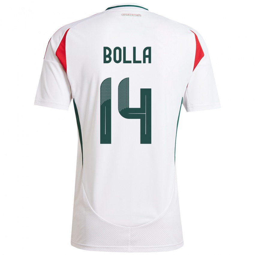 Børn Ungarn Bendegúz Bolla #14 Hvid Udebane Spillertrøjer 24-26 Trøje T-Shirt