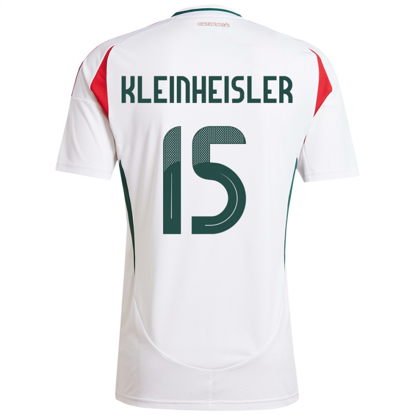 Børn Ungarn László Kleinheisler #15 Hvid Udebane Spillertrøjer 24-26 Trøje T-Shirt