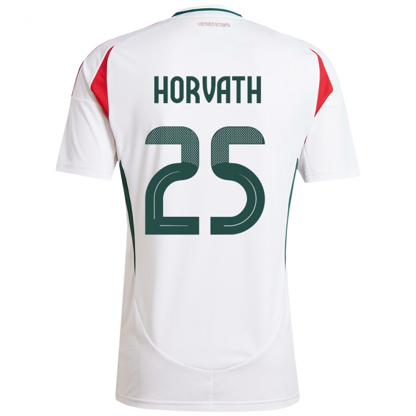 Børn Ungarn Krisztofer Horváth #25 Hvid Udebane Spillertrøjer 24-26 Trøje T-Shirt