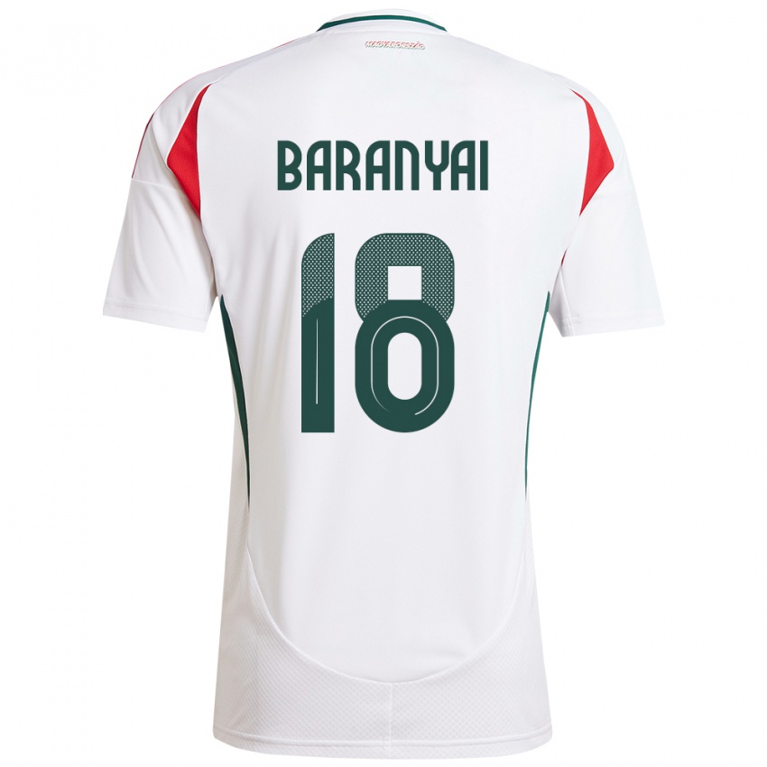 Børn Ungarn Nimród Baranyai #18 Hvid Udebane Spillertrøjer 24-26 Trøje T-Shirt