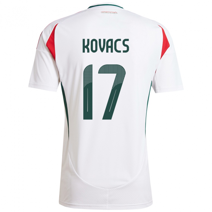 Børn Ungarn Mátyás Kovács #17 Hvid Udebane Spillertrøjer 24-26 Trøje T-Shirt