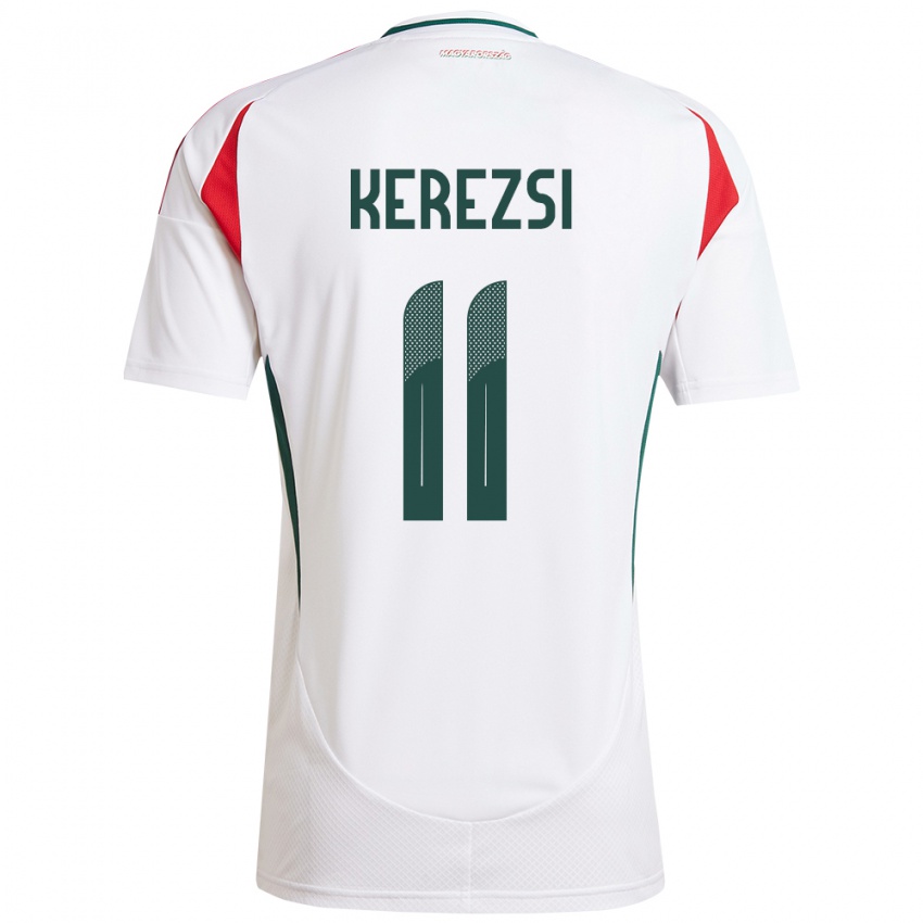 Børn Ungarn Zalán Kerezsi #11 Hvid Udebane Spillertrøjer 24-26 Trøje T-Shirt
