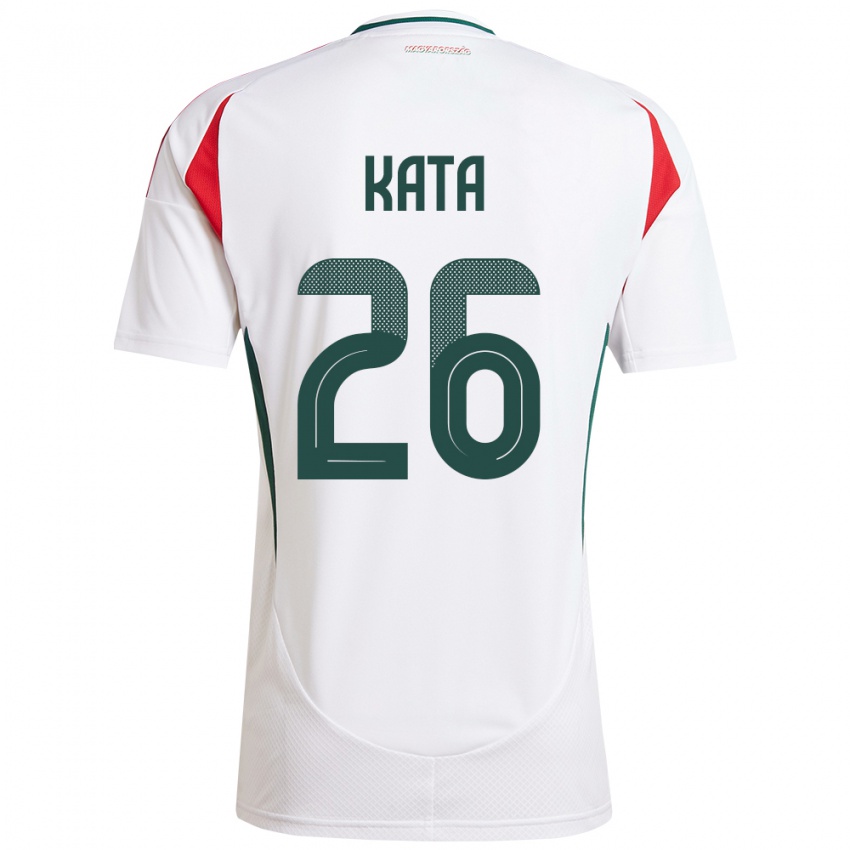 Børn Ungarn Mihály Kata #26 Hvid Udebane Spillertrøjer 24-26 Trøje T-Shirt