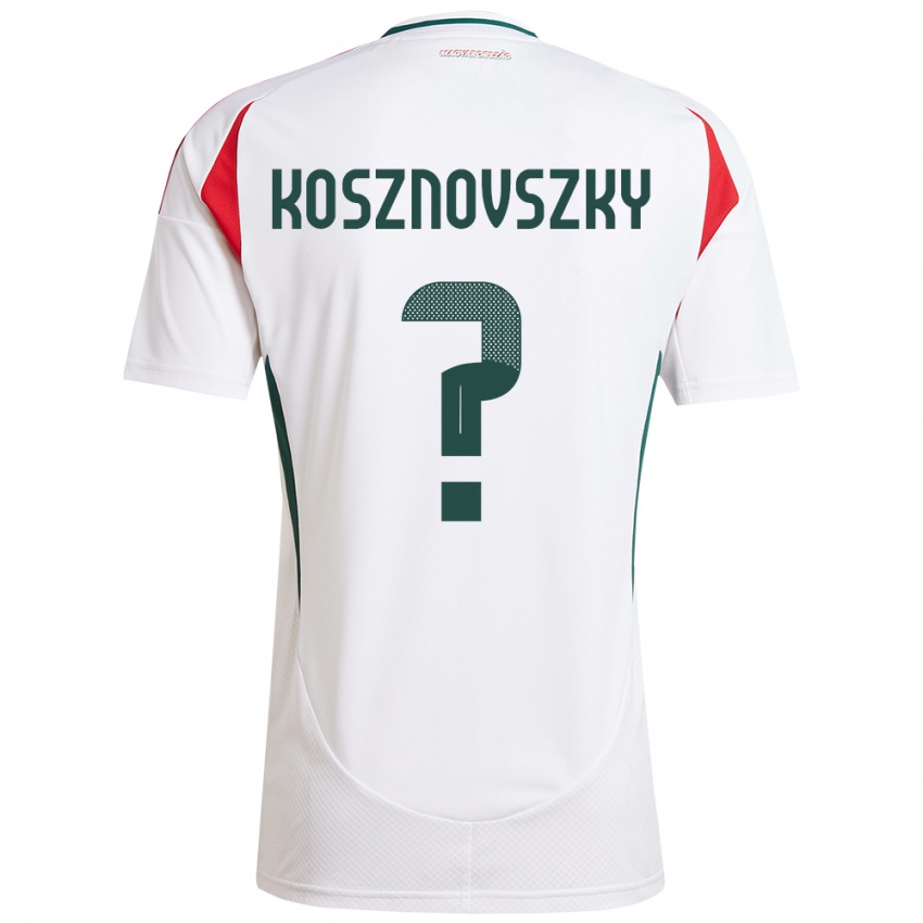 Børn Ungarn Márk Kosznovszky #0 Hvid Udebane Spillertrøjer 24-26 Trøje T-Shirt