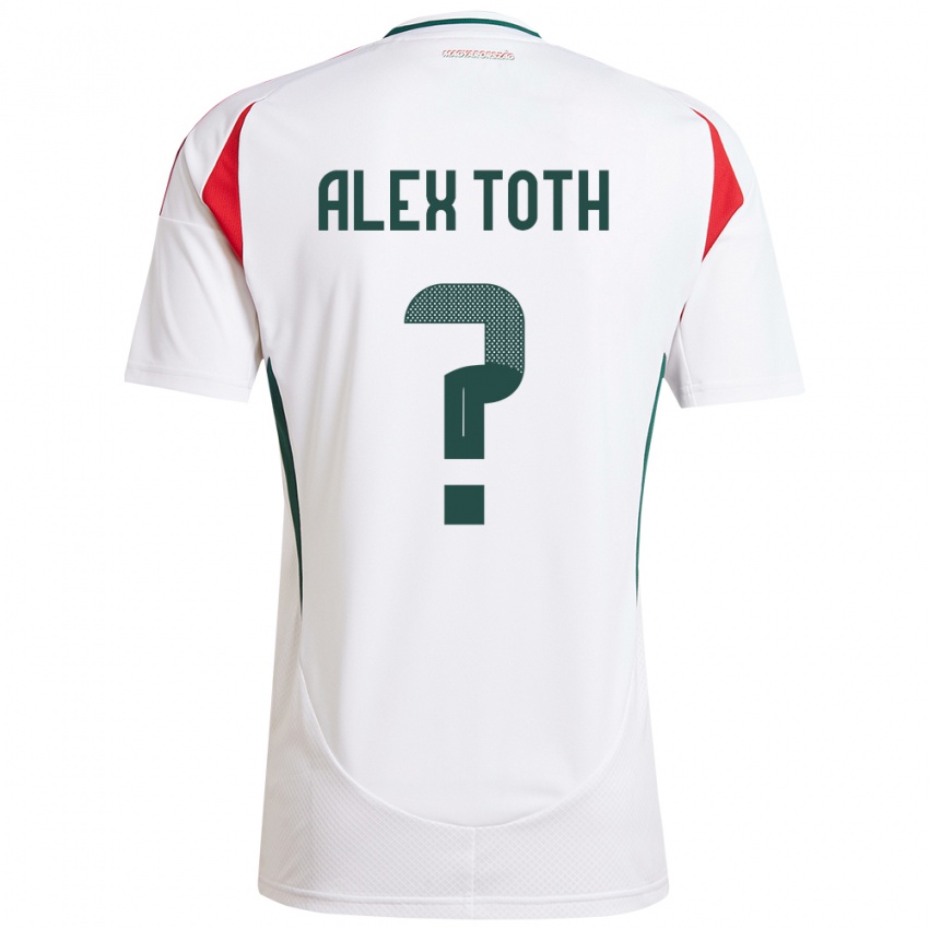 Børn Ungarn Alex Tóth #0 Hvid Udebane Spillertrøjer 24-26 Trøje T-Shirt