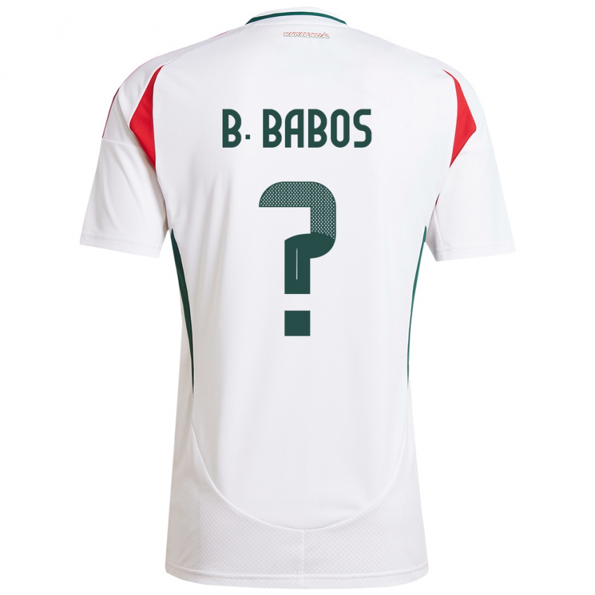 Børn Ungarn Bence Babos #0 Hvid Udebane Spillertrøjer 24-26 Trøje T-Shirt