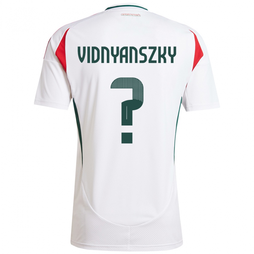 Børn Ungarn Mátyás Vidnyánszky #0 Hvid Udebane Spillertrøjer 24-26 Trøje T-Shirt