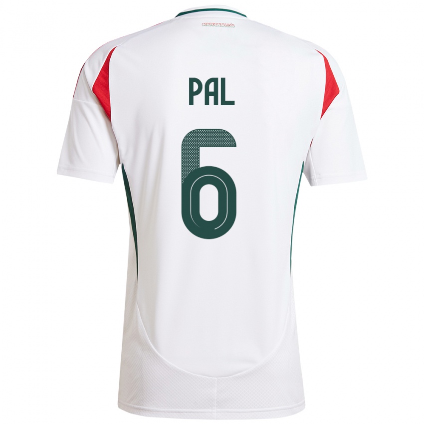 Børn Ungarn Barna Pál #6 Hvid Udebane Spillertrøjer 24-26 Trøje T-Shirt