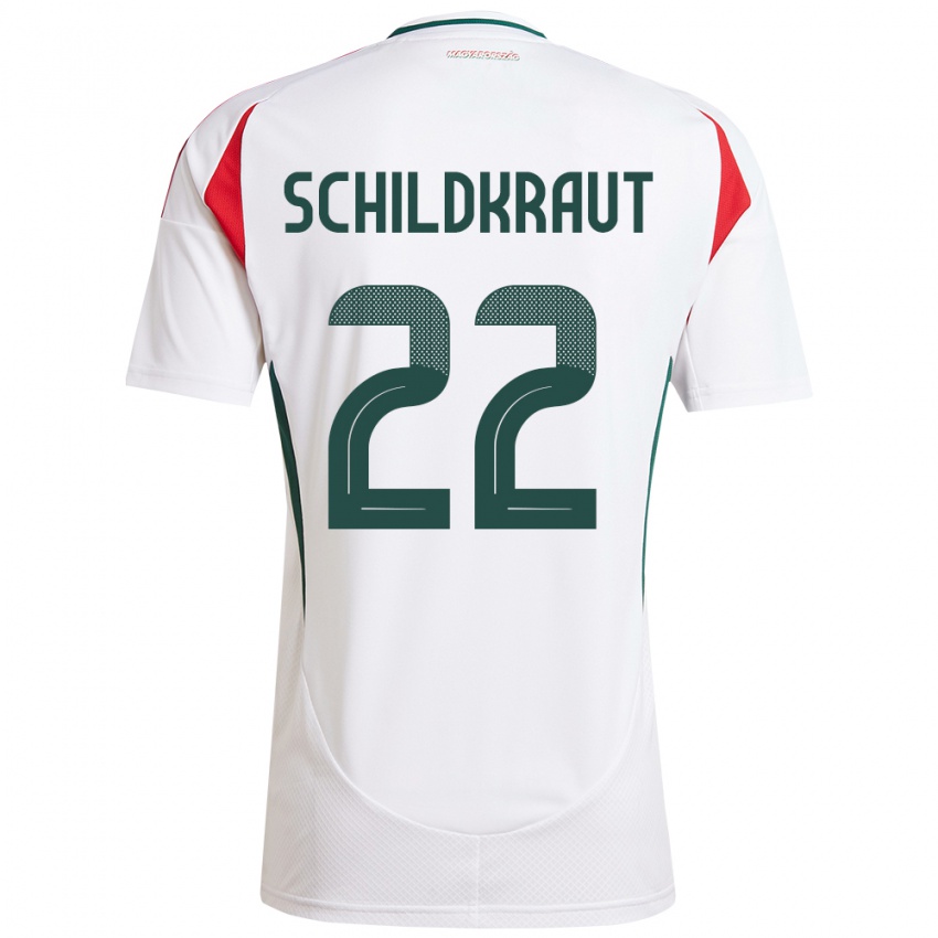 Børn Ungarn Fruzsina Schildkraut #22 Hvid Udebane Spillertrøjer 24-26 Trøje T-Shirt