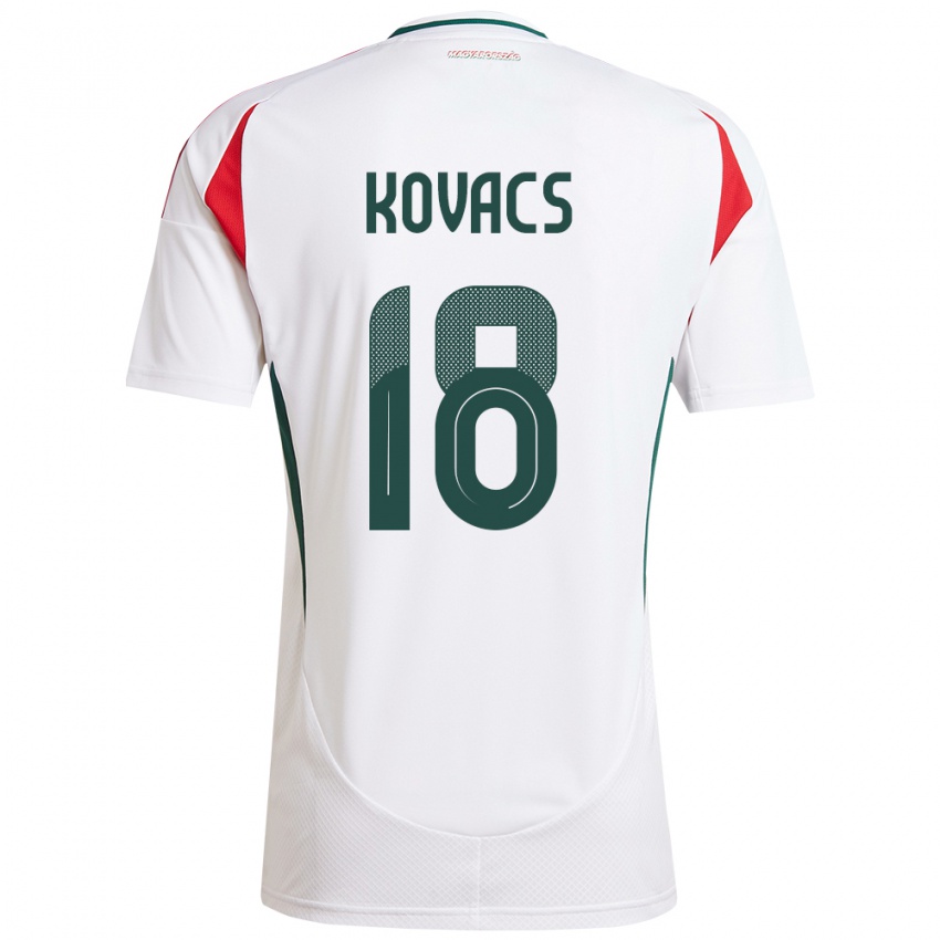 Børn Ungarn Laura Kovács #18 Hvid Udebane Spillertrøjer 24-26 Trøje T-Shirt