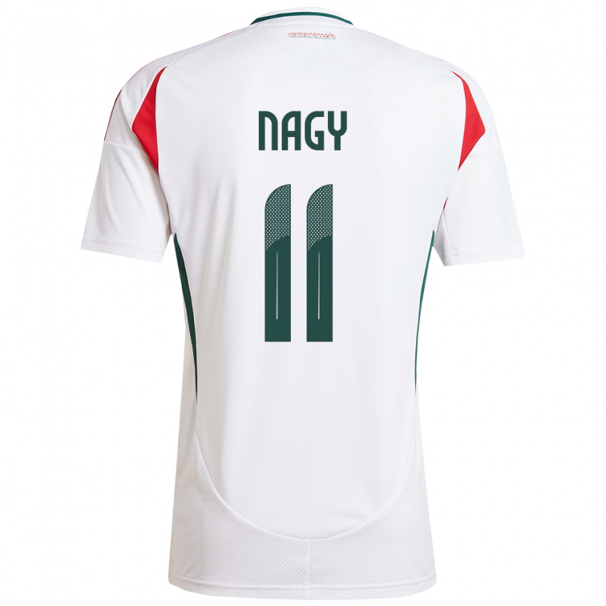 Børn Ungarn Virág Nagy #11 Hvid Udebane Spillertrøjer 24-26 Trøje T-Shirt