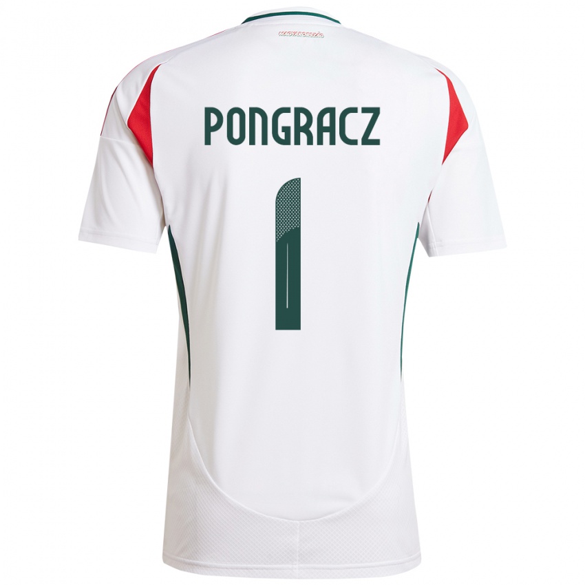 Børn Ungarn Agness Pongracz #1 Hvid Udebane Spillertrøjer 24-26 Trøje T-Shirt