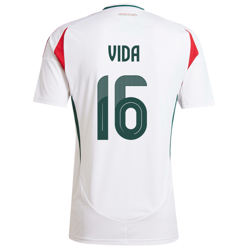 Børn Ungarn Boglárka Vida #16 Hvid Udebane Spillertrøjer 24-26 Trøje T-Shirt