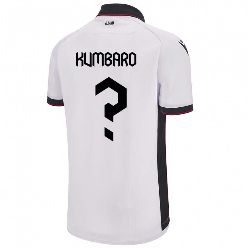 Børn Albanien Alvi Kumbaro #0 Hvid Udebane Spillertrøjer 24-26 Trøje T-Shirt