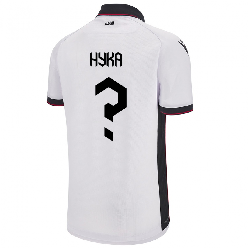 Børn Albanien Denaldo Hyka #0 Hvid Udebane Spillertrøjer 24-26 Trøje T-Shirt