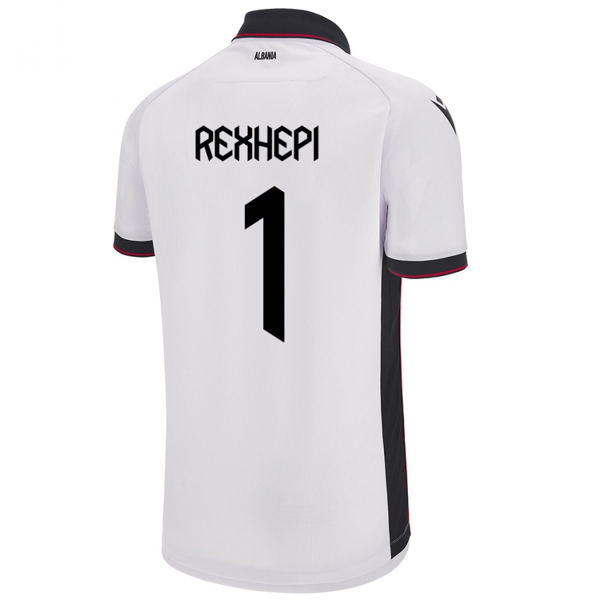 Børn Albanien Viona Rexhepi #1 Hvid Udebane Spillertrøjer 24-26 Trøje T-Shirt