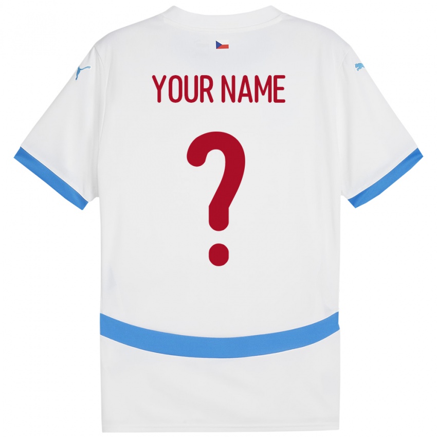 Børn Tjekkiet Dit Navn #0 Hvid Udebane Spillertrøjer 24-26 Trøje T-Shirt