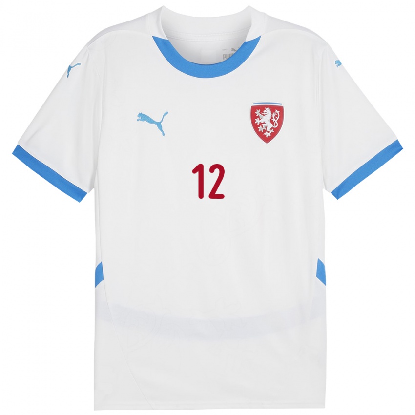 Børn Tjekkiet Daniel Safarik #12 Hvid Udebane Spillertrøjer 24-26 Trøje T-Shirt