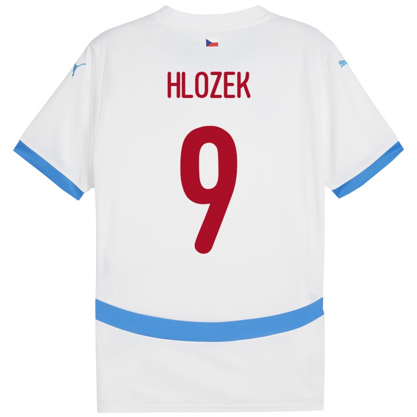 Børn Tjekkiet Adam Hlozek #9 Hvid Udebane Spillertrøjer 24-26 Trøje T-Shirt