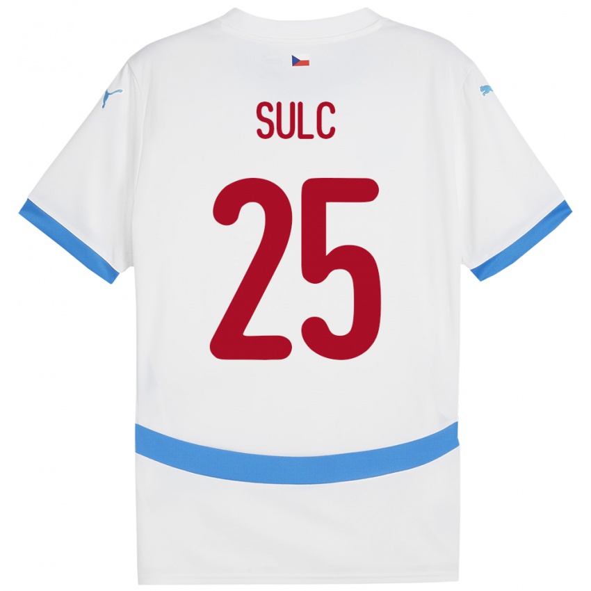 Børn Tjekkiet Pavel Sulc #25 Hvid Udebane Spillertrøjer 24-26 Trøje T-Shirt