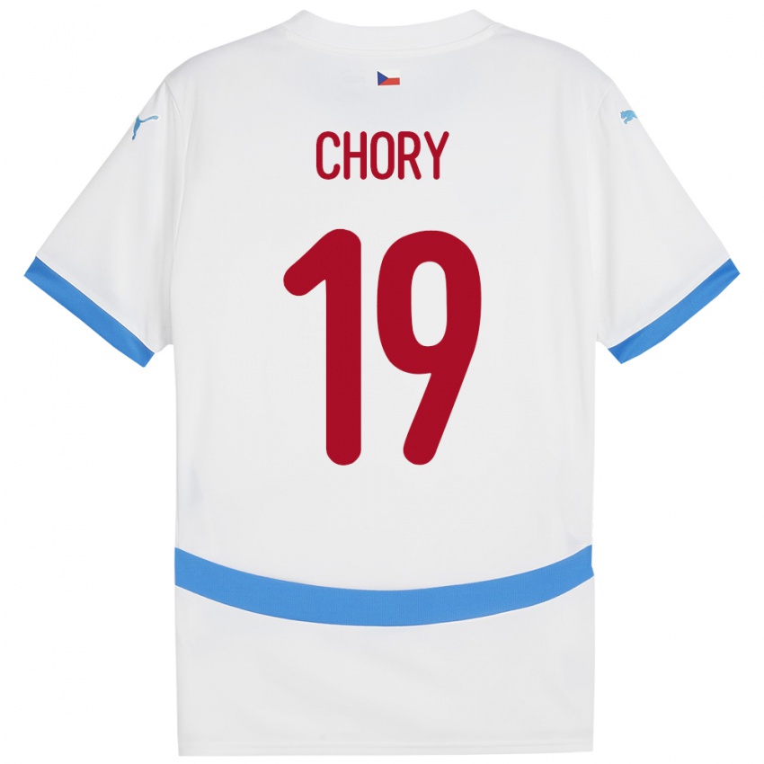 Børn Tjekkiet Tomas Chory #19 Hvid Udebane Spillertrøjer 24-26 Trøje T-Shirt