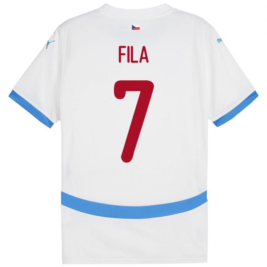 Børn Tjekkiet Daniel Fila #7 Hvid Udebane Spillertrøjer 24-26 Trøje T-Shirt