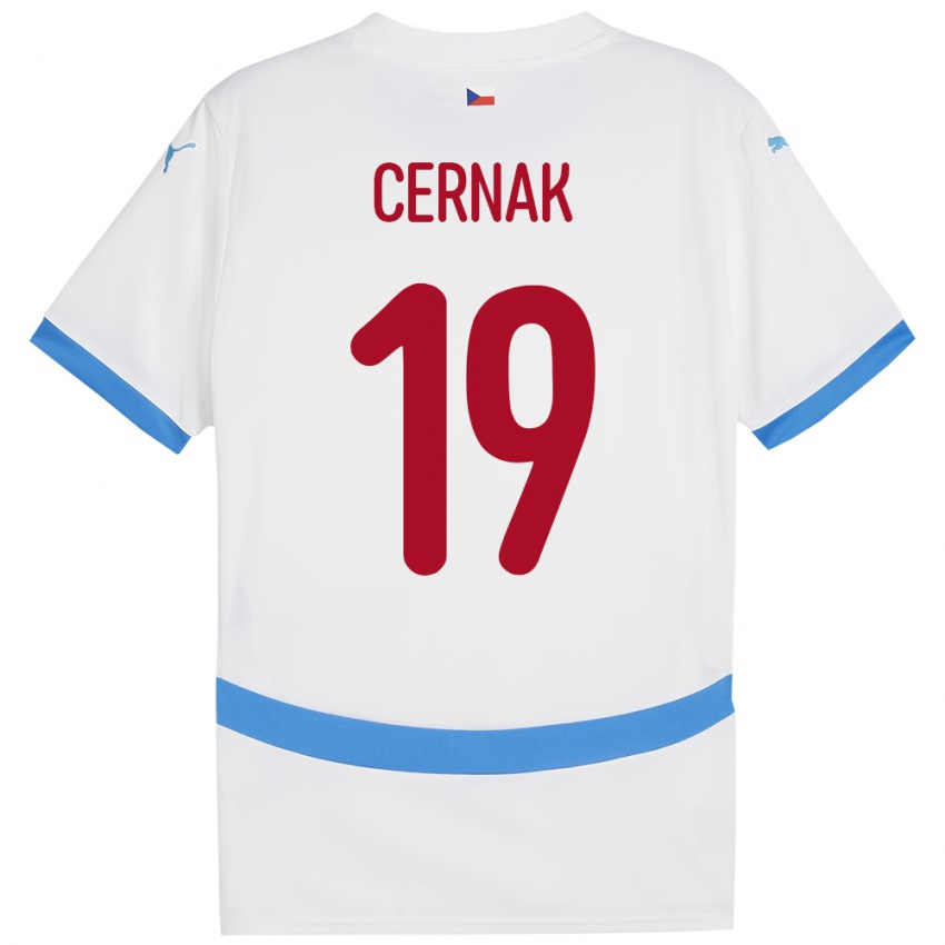 Børn Tjekkiet Michal Cernak #19 Hvid Udebane Spillertrøjer 24-26 Trøje T-Shirt