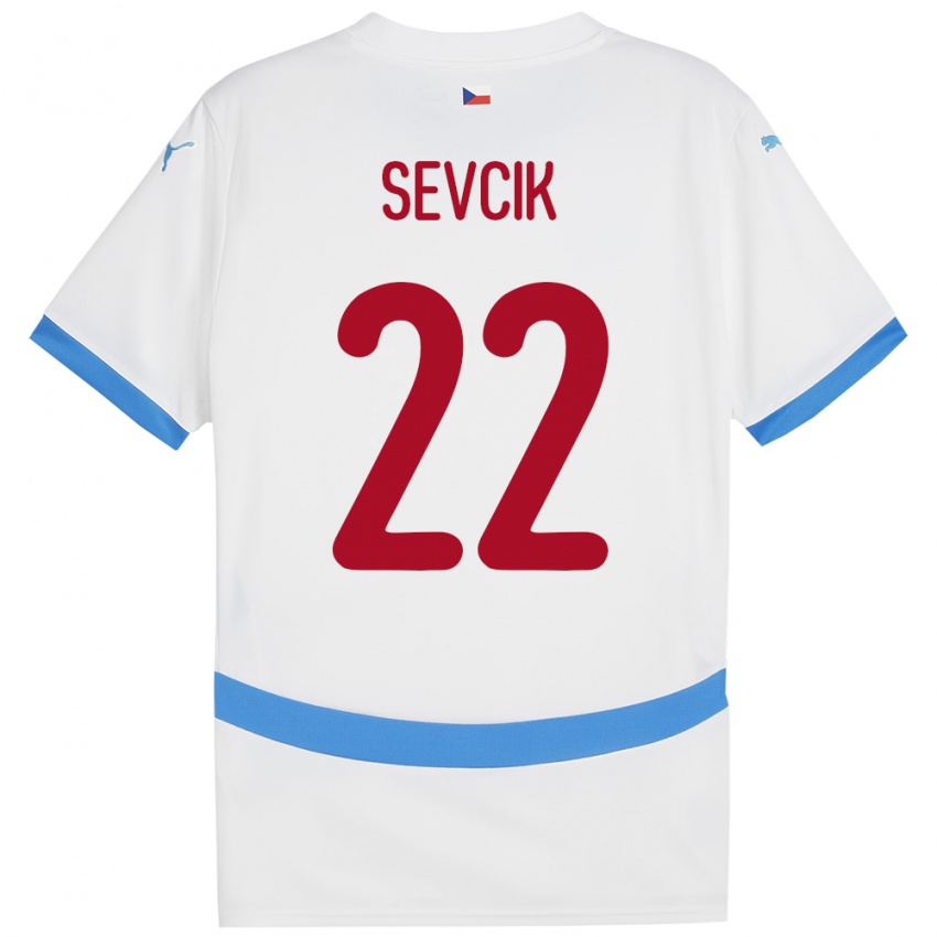 Børn Tjekkiet Michal Sevcik #22 Hvid Udebane Spillertrøjer 24-26 Trøje T-Shirt