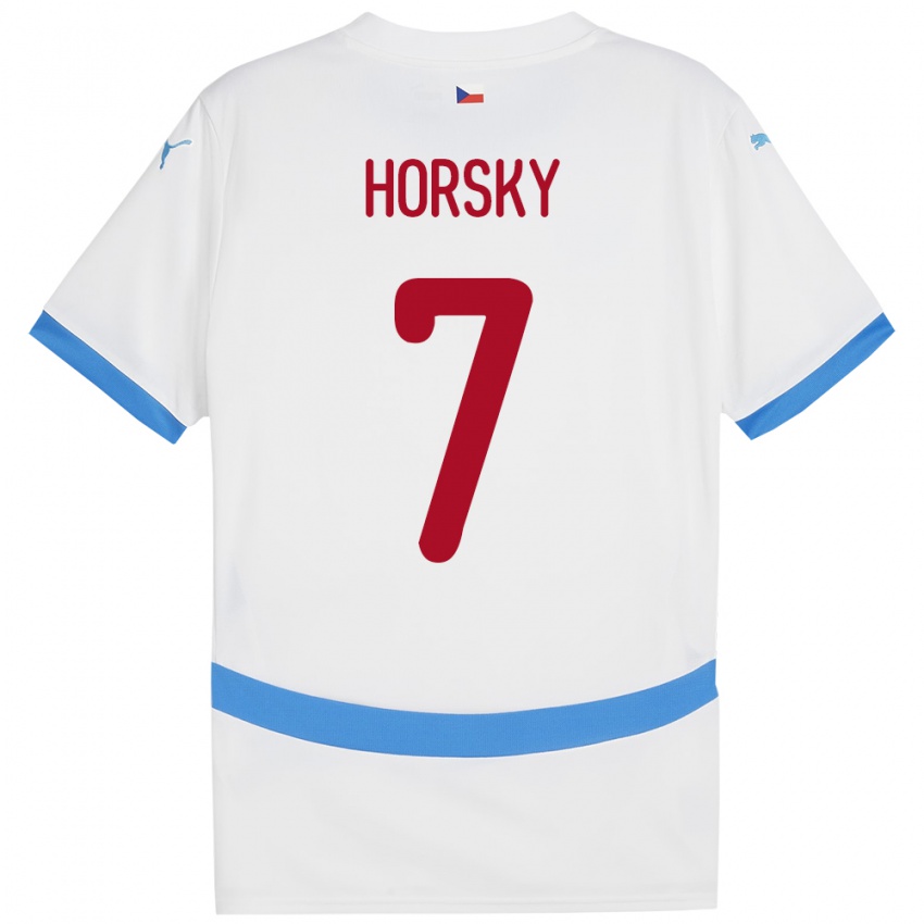 Børn Tjekkiet Filip Horsky #7 Hvid Udebane Spillertrøjer 24-26 Trøje T-Shirt