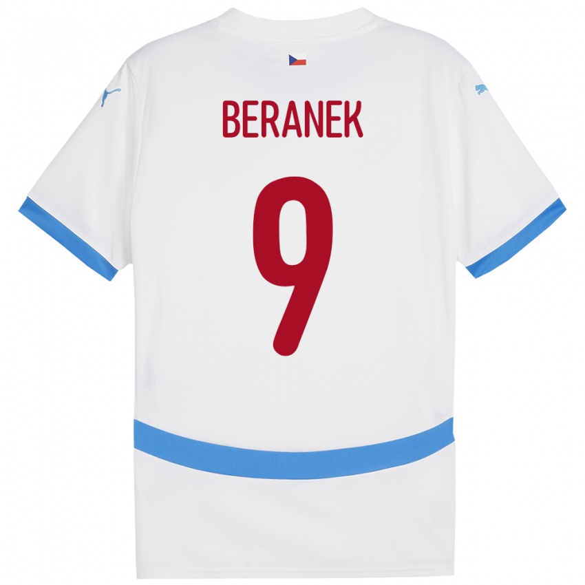 Børn Tjekkiet Marek Beranek #9 Hvid Udebane Spillertrøjer 24-26 Trøje T-Shirt