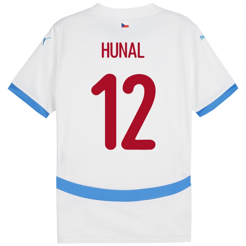 Børn Tjekkiet Eric Hunal #12 Hvid Udebane Spillertrøjer 24-26 Trøje T-Shirt