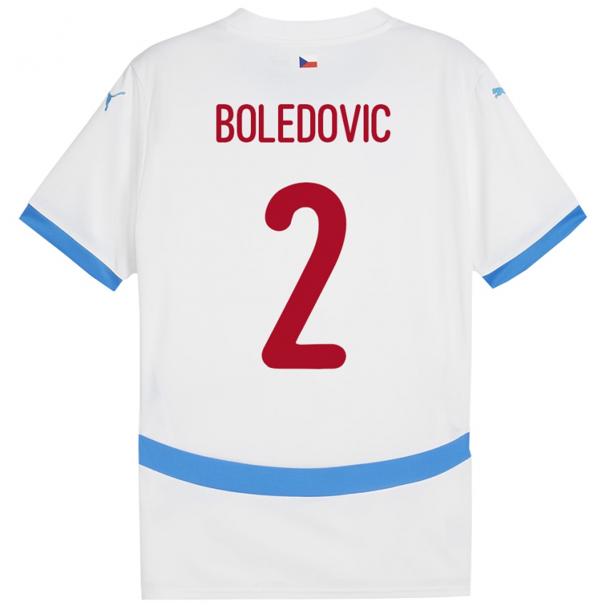 Børn Tjekkiet Tobias Boledovic #2 Hvid Udebane Spillertrøjer 24-26 Trøje T-Shirt