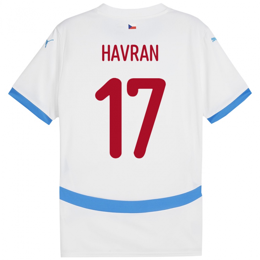 Børn Tjekkiet Marek Havran #17 Hvid Udebane Spillertrøjer 24-26 Trøje T-Shirt