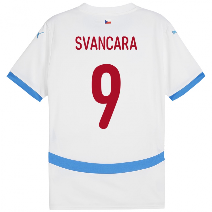 Børn Tjekkiet Daniel Svancara #9 Hvid Udebane Spillertrøjer 24-26 Trøje T-Shirt