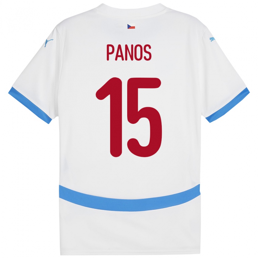 Børn Tjekkiet Jiri Panos #15 Hvid Udebane Spillertrøjer 24-26 Trøje T-Shirt