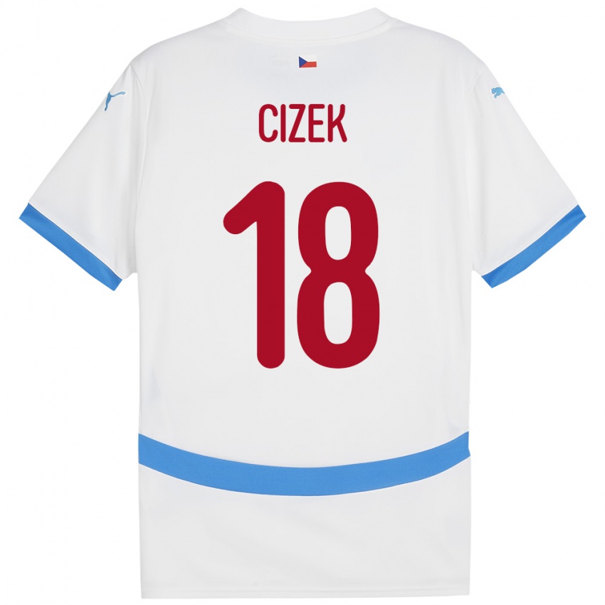 Børn Tjekkiet Krystof Cizek #18 Hvid Udebane Spillertrøjer 24-26 Trøje T-Shirt