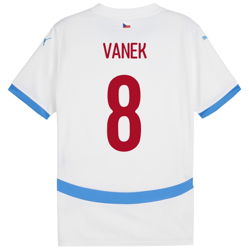 Børn Tjekkiet Lukas Vanek #8 Hvid Udebane Spillertrøjer 24-26 Trøje T-Shirt