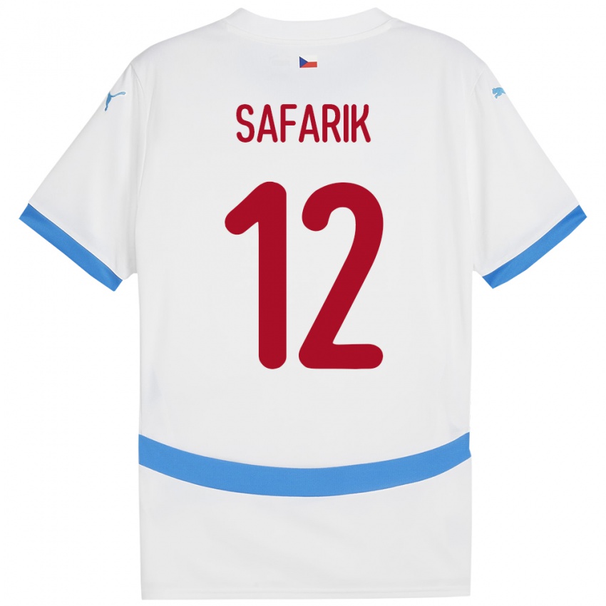 Børn Tjekkiet Daniel Safarik #12 Hvid Udebane Spillertrøjer 24-26 Trøje T-Shirt